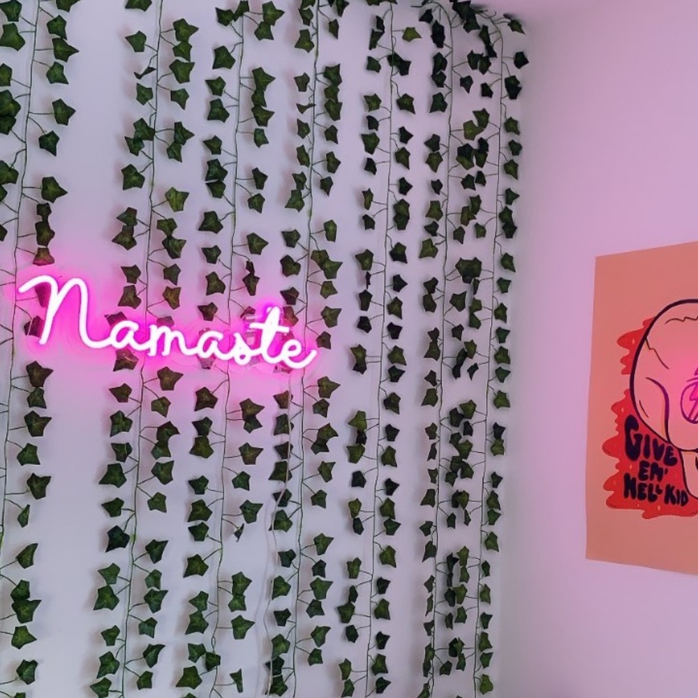 Nuwave neon hot pink Namaste neon sign
